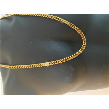 Cuban 18K Gold Plated Necklace Size 28