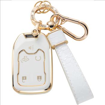 GMC Key Fob Cover with Leather Crystal Strap