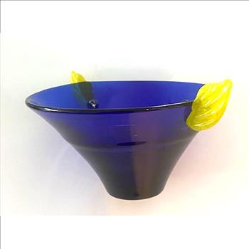 Italian Murano Glass Fruit Bowl Signed Retail $695.00