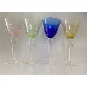4 Pieces Made in Italy Crystal Wine Glasses