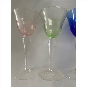 4 Pieces Made in Italy Crystal Wine Glasses
