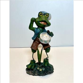 Vintage Frog Playing Drum Figurine