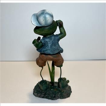 Vintage Frog Playing Drum Figurine