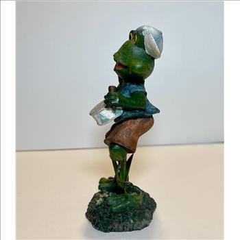Vintage Frog Playing Drum Figurine
