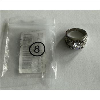 Men's Iced Out Square Halo Ring     
