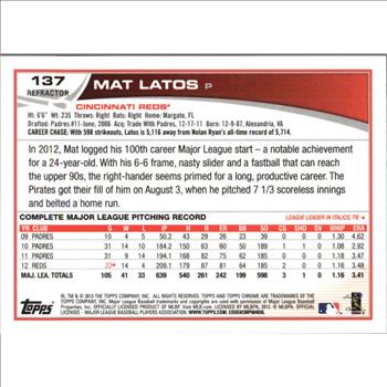 Topps Card #137 Mat Latos