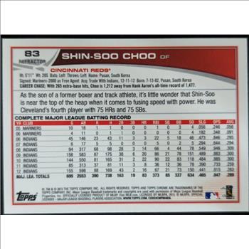 Cincinnati Red Shin Soo Choo Card # 83