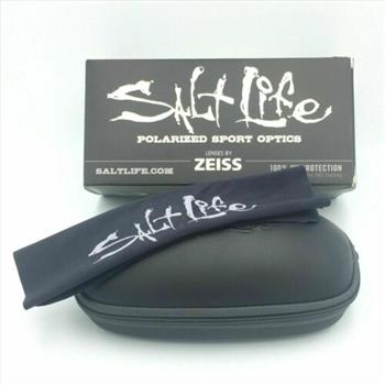 Salt Life Tortola Polarized Sport Sunglasses Crystal Clear Frame Smoke Blue Lens