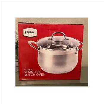 Parini 7 Quart Stainless Steel Dutch Oven Pot w/ Lid