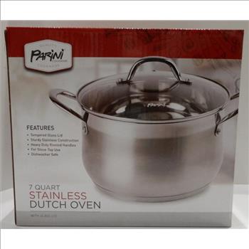 Parini 7 Quart Stainless Steel Dutch Oven Pot w/ Lid