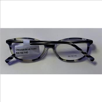 A Pair of Blue-Tortoise Oval Acetate Eyeglass 