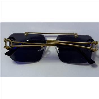 Oversized Square Sunglasses w/ Black/Gold