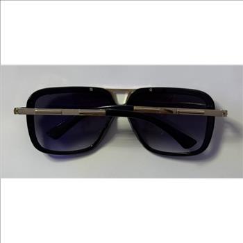 Oversized Square Sunglasses w/ Black/Gold