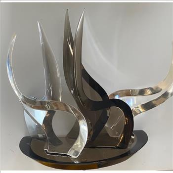 Van Teal Original 1970s Abstract Acrylic Lucite Sculpture 