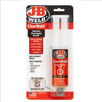 J-B Weld 0.85 oz. ClearWeld Quick-Set Epoxy Syringe