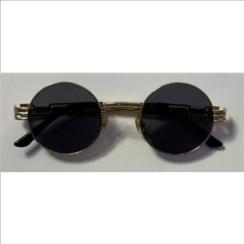 Vintage-Style Round Gold-Framed Sunglasses 