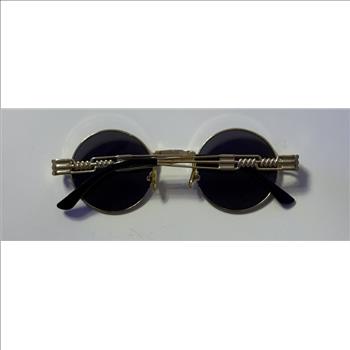 Vintage-Style Round Gold-Framed Sunglasses 