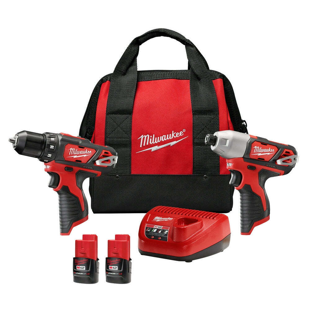 Milwaukee 249722 M12 12V Cordless LithiumIon 2Tool Combo Kit Hammer