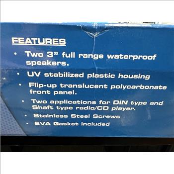 Waterproof Marine / RV stereo enclosure with speakers