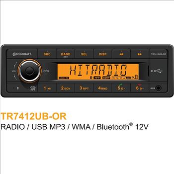 VDO Continental TR7412UB-OR European Style 12v Radio Orange Display Bluetooth