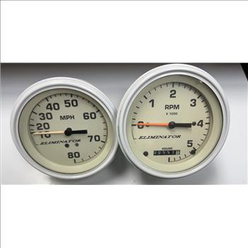 Eliminator Boats speedometer and tachometer - working - 3 3/8