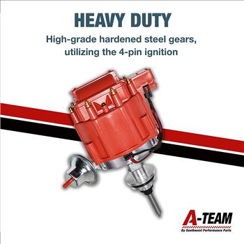 Complete HEI Distributor 65K Coil - Compatible with Mopar Chrysler Dodge Plymouth V8 Engines 273 318 340 360 One-Wire Installation Red Cap