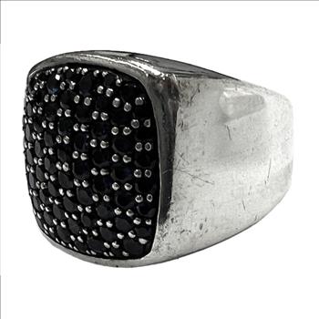 DAVID YURMAN STERLING SILVER AND SAPPHIRE CLUSTER RING