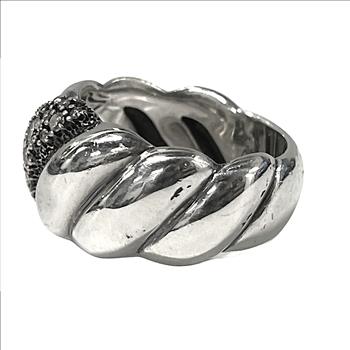 DAVID YURMAN STERLING SILVER AND DIAMOND CLUSTER RING