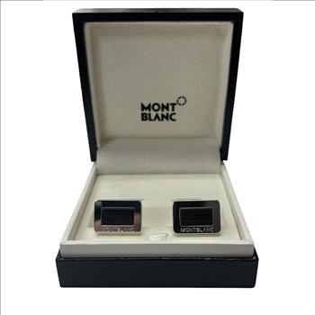MONT BLANC SQUARE STERLING SILVER CUFFLINKS