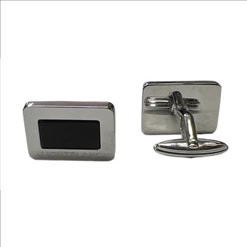 MONT BLANC SQUARE STERLING SILVER CUFFLINKS
