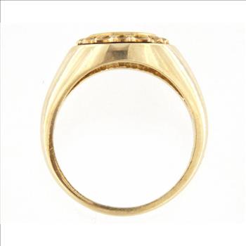 14KT YELLOW GOLD PEPSI COLA BOTTLE CAP FASHION RING