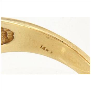 14KT YELLOW GOLD PEPSI COLA BOTTLE CAP FASHION RING