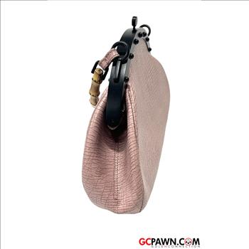 GUCCI PINK AND MAUVE BAMBOO FRAME PURSE
