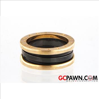 BVLGARI B.ZERO1 18KT ROSE GOLD AND CERAMIC CENTER SPIRAL RING