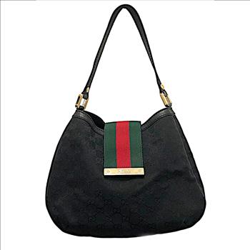 GUCCI GG WEB HOBO SHOULDER BAG