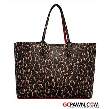 CHRISTIAN LOUBOUTIN CABATA LEOPARD TOTE BAG WITH WALLET