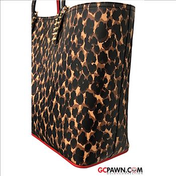 CHRISTIAN LOUBOUTIN CABATA LEOPARD TOTE BAG WITH WALLET