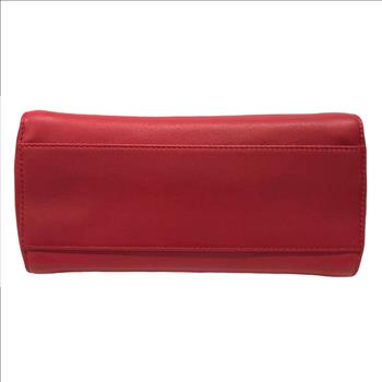 FENDI NAPPA MINI PEEKABOO ICONIC SATCHEL IN STRAWBERRY RED