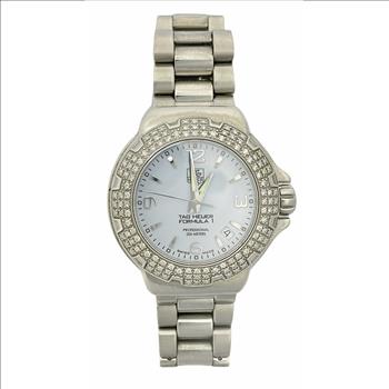 GORGEOUS TAG HEUER FORMULA 1 39MM DIAMOND WRIST WATCH REF # WAC1215-0