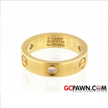 CARTIER 18KT YELLOW GOLD AND DIAMOND WEDDING BAND