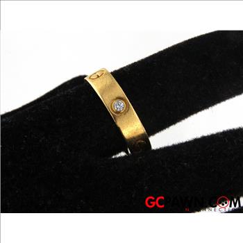 CARTIER 18KT YELLOW GOLD AND DIAMOND WEDDING BAND