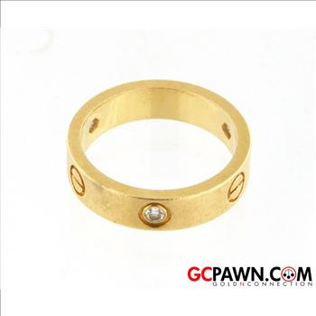 CARTIER 18KT YELLOW GOLD AND DIAMOND WEDDING BAND