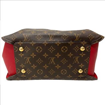 LOUIS VUITTON GAIA MONOGRAM CANVAS HANDBAG WITH RED INTERIOR