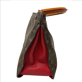 LOUIS VUITTON GAIA MONOGRAM CANVAS HANDBAG WITH RED INTERIOR