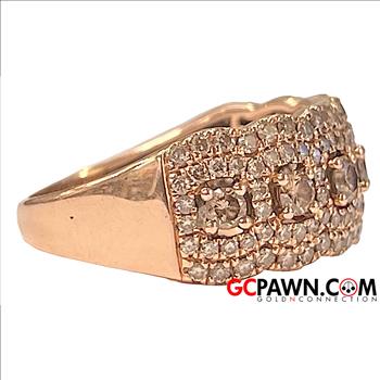 14KT ROSE GOLD AND DIAMOND CLUSTER RING