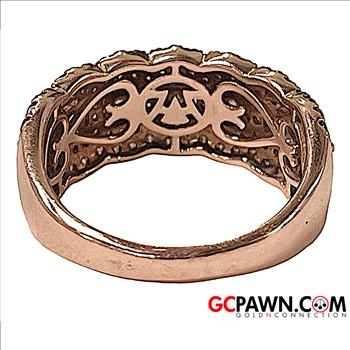 14KT ROSE GOLD AND DIAMOND CLUSTER RING