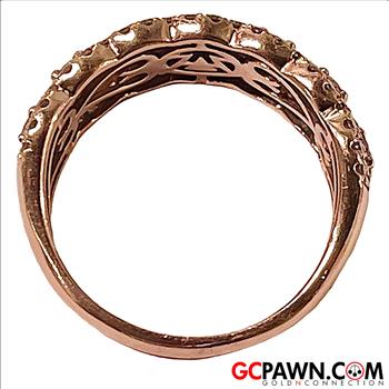 14KT ROSE GOLD AND DIAMOND CLUSTER RING