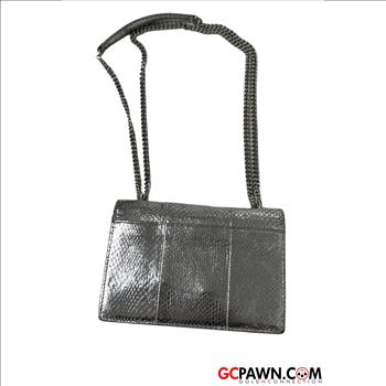 YVES SAINT LAURENT SILVER SUNSET SNAKESKIN CROSSBODY BAG