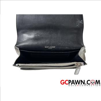 YVES SAINT LAURENT SILVER SUNSET SNAKESKIN CROSSBODY BAG