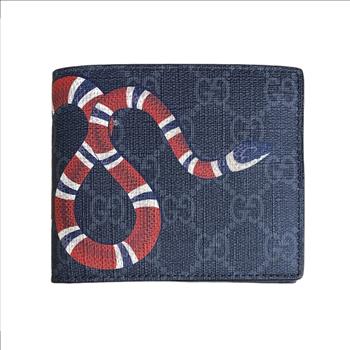 GUCCI GG SUPREME KINGSNAKE PRINT BIFOLD WALLET
